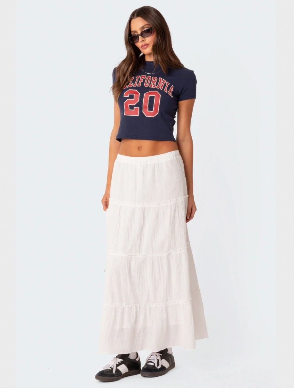 Edited Skirt Maxi Tiered White Size Small